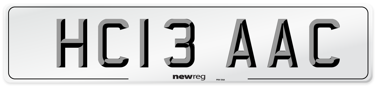 HC13 AAC Number Plate from New Reg